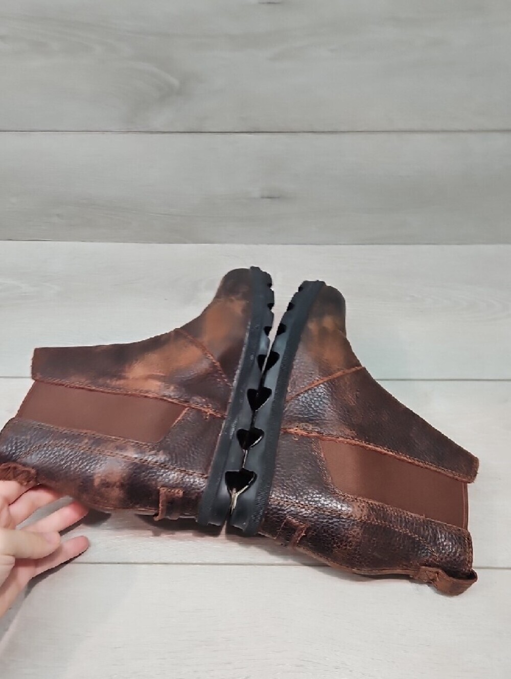 Sorel Women Brown Leather Chelsea Hidden Tractor Chuncky Wedge Ankle Boots 7.5 - Picture 10 of 13